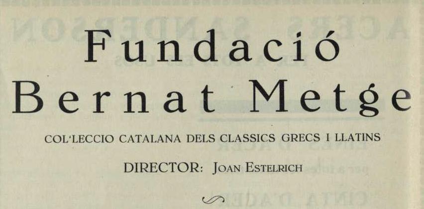 2.1. Segell Fundació Bernat Metge 2.1. Segell Fundació Bernat Metge