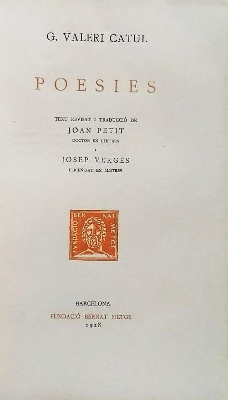 (87) G. VALERI CATUL, Poesies (87) G. VALERI CATUL, Poesies