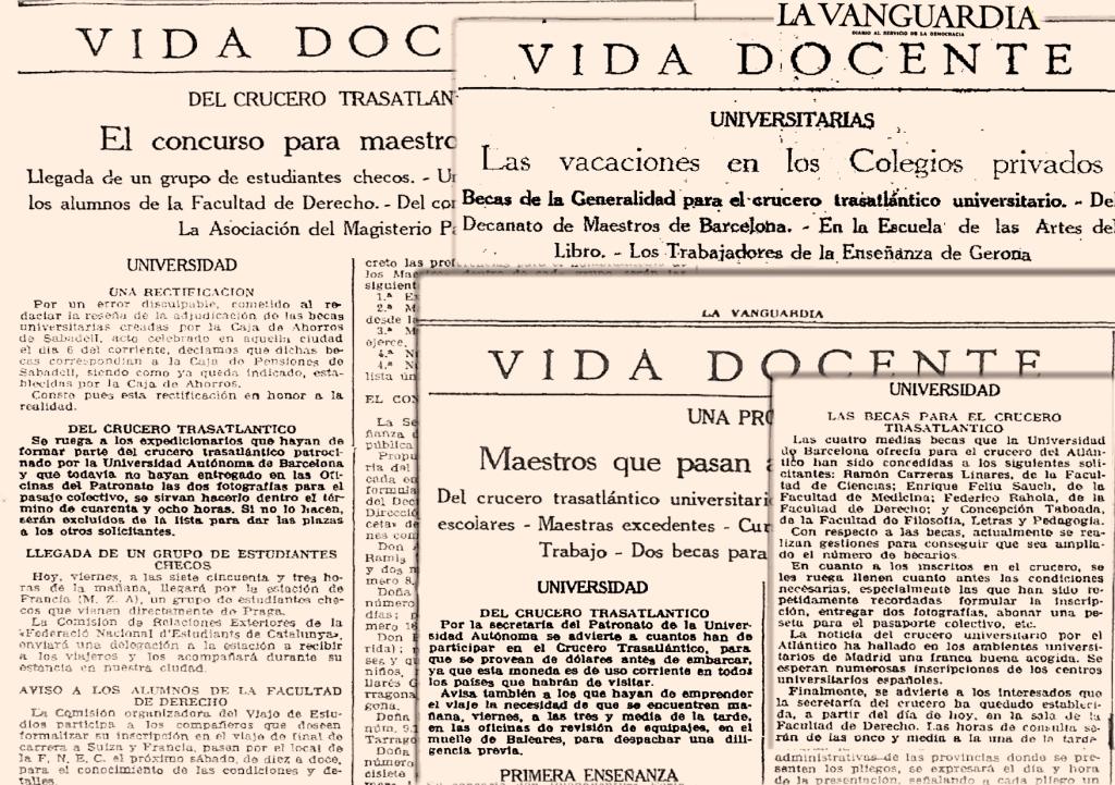 23. Notices published in "La Vanguardia" reminding the passengers of the necessary arrangements for the trip.