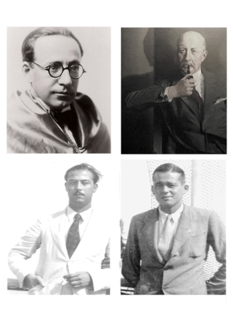 24. The four architects of the trip. Left to right: Juan Antonio Güell, Count of Güell; Ángel Ferrer i Cagigal; Guillermo Díaz-Plaja and Jaume Vicens Vives.