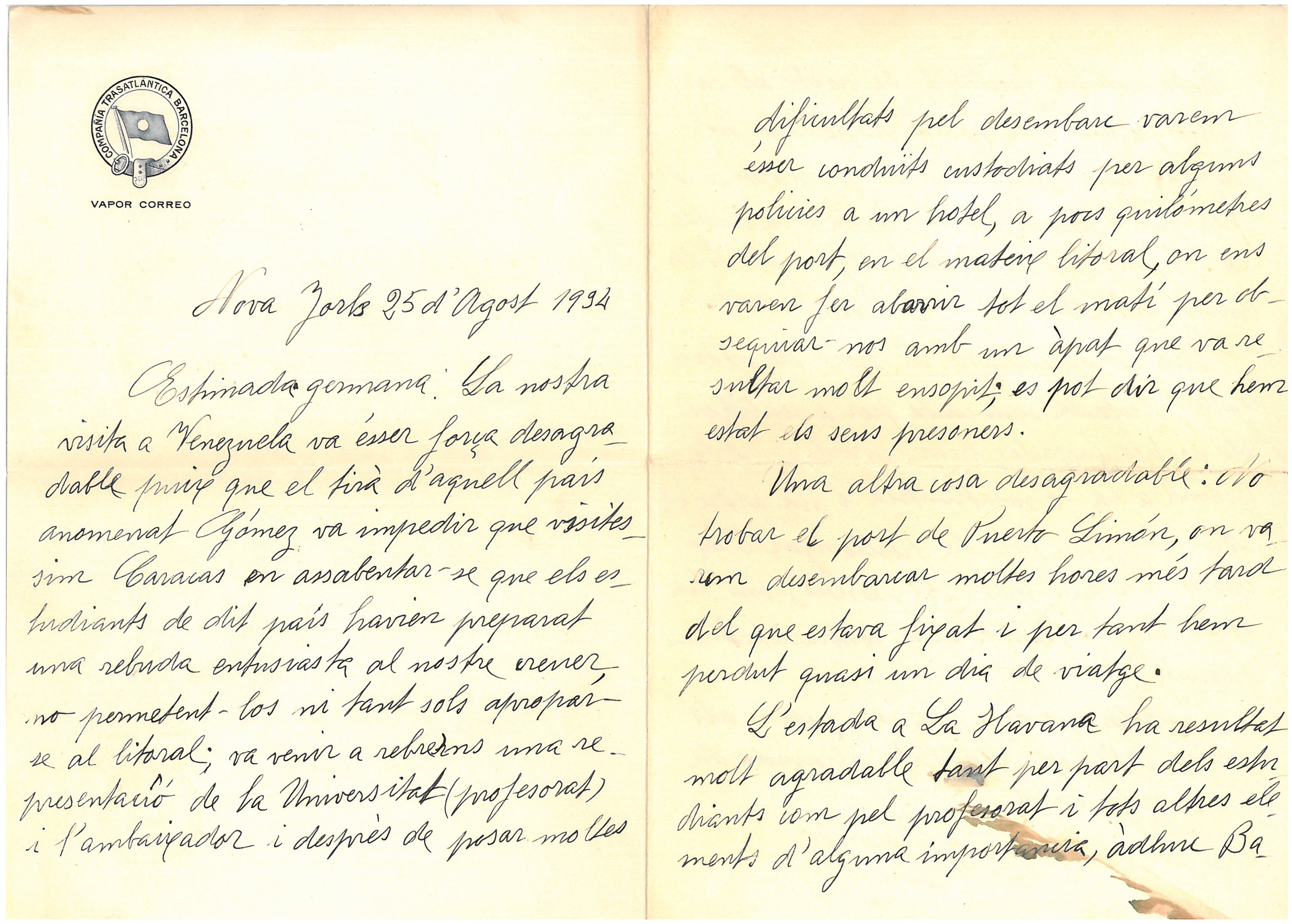 69a. Professor Carmen Sivilla also describes the "unpleasant" facts in Venezuela. Source: M. Serrallonga Collection.