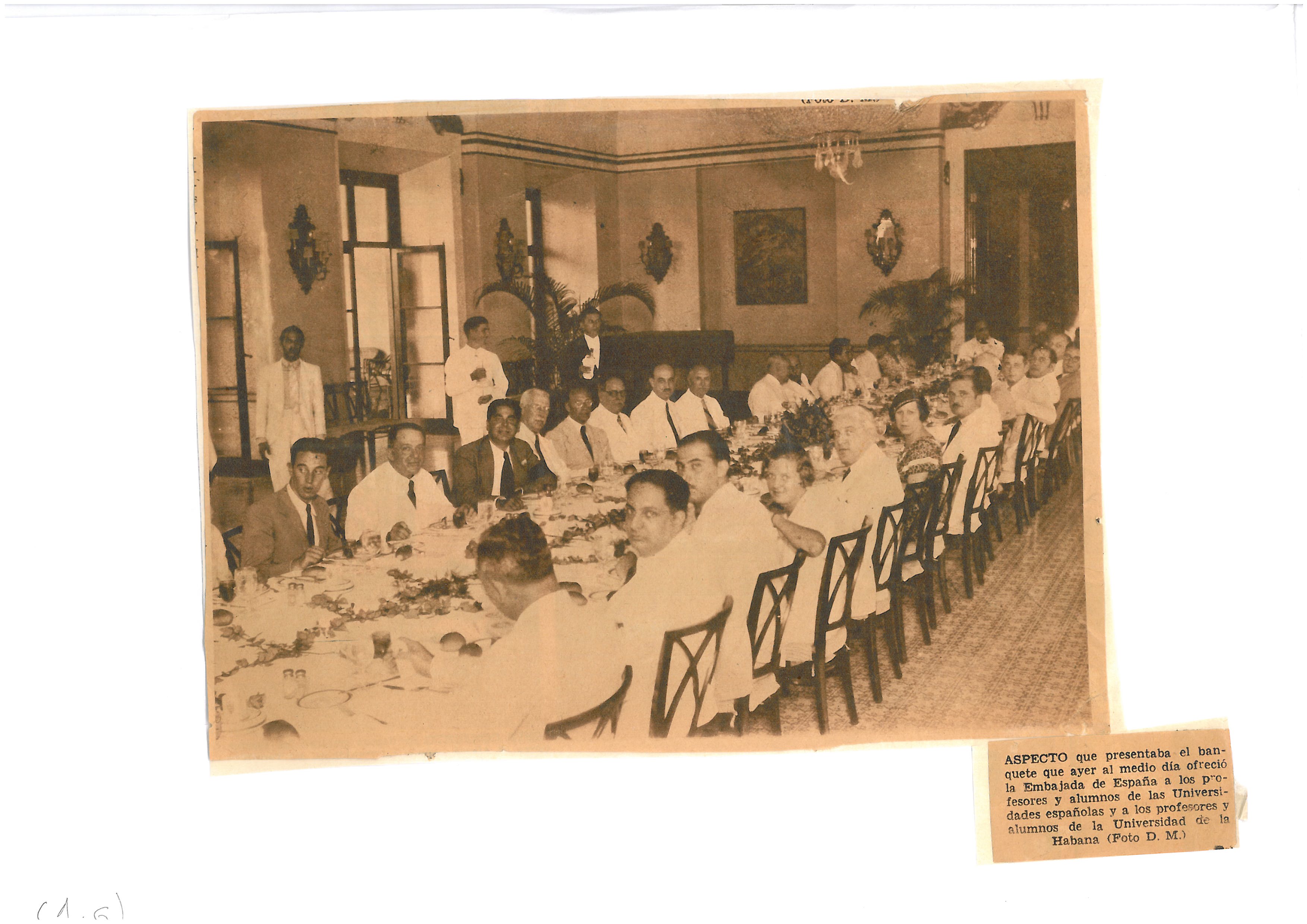 78. Un aspecto del banquete del Hotel Nacional recogido en la prensa cubana.
