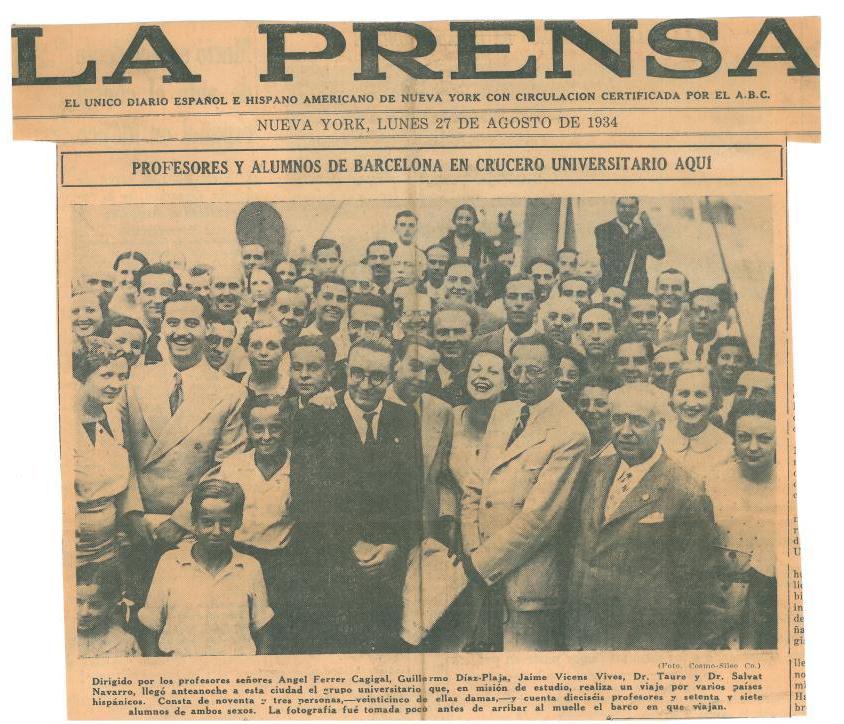 85. "La Prensa", un diario español editado en Nueva York, habla del Crucero  Universitario.