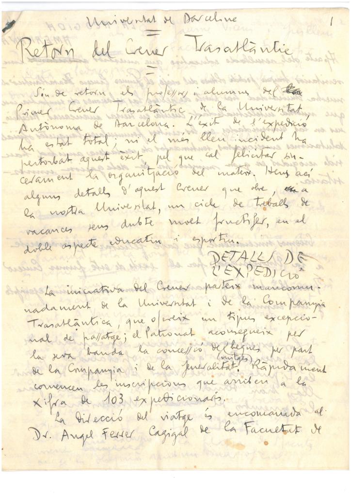 87. A la vuelta, G. Díaz-Plaja y C. Taboada preparan, a dos manos y en dos lenguas, una crónica del viaje.