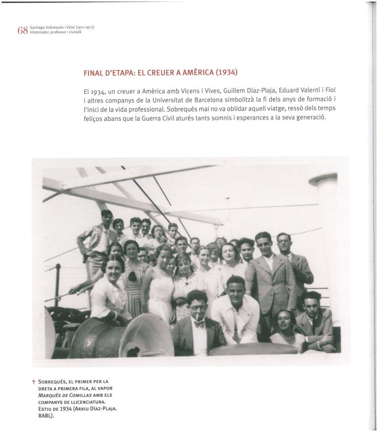 93. Repercusión del Crucero de 1934 en el catálogo de la exposición del centenario de Santiago Sobrequés.