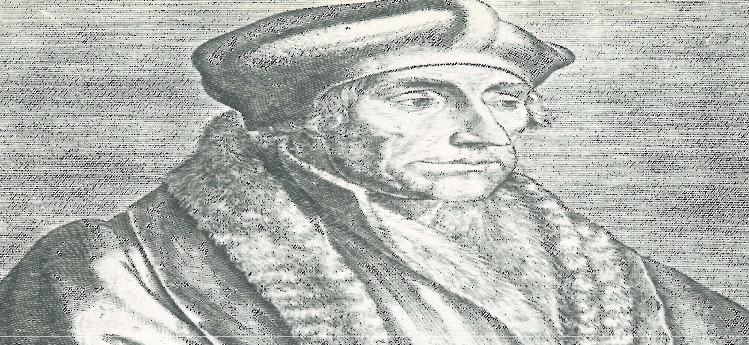 05. Erasmo de Rotterdam. Grabado por Philippe Galle. En: Marcel BATAILLON (1966). "Erasmo y España". México : Fonde de Cultura Económica.