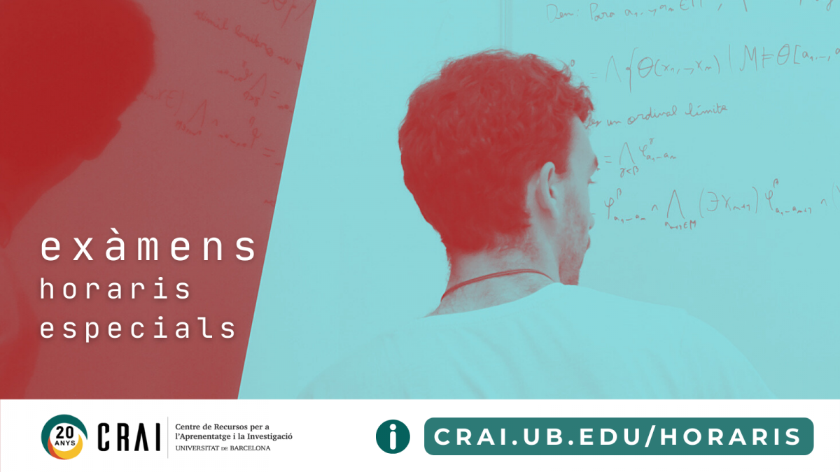 Ampliació dels horaris dels CRAI biblioteques en període d'exàmens