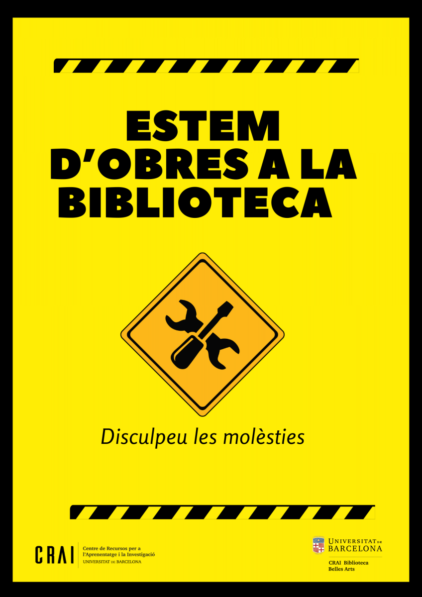 El CRAI Biblioteca de Belles Arts tanca temporalment per obres de millora