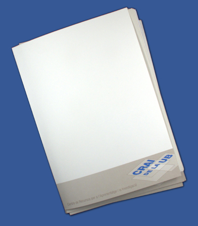 Imatge sobre carpetes amb imatge CRAI UB (2009)