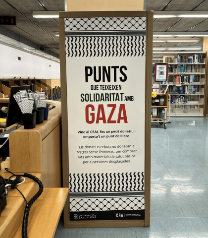 Campanya solidària amb Gaza al CRAI Biblioteca del Campus Bellvitge