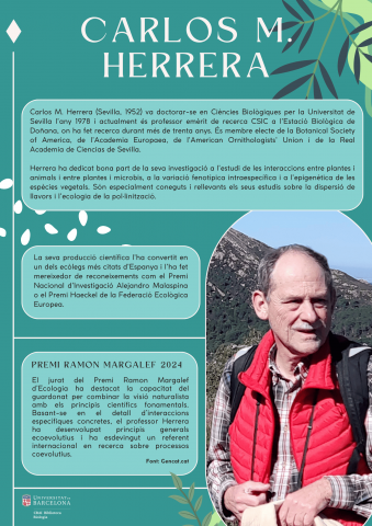 Mostra bibliogràfica al CRAI Biblioteca de Biologia: Premi Ramon Margalef d’Ecologia 2024