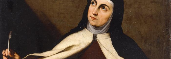 02. Cartel de la Exposición. Fragmento de la obra de José de Ribera: "Santa Teresa de Jesús", ca 1630. Museu de Belles Arts de València.